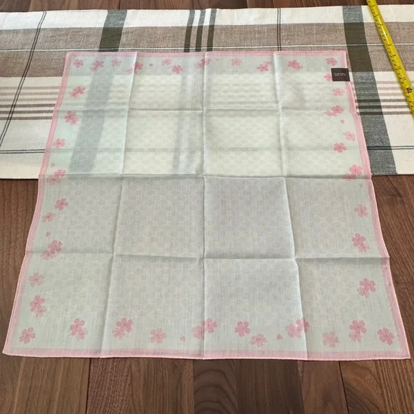Celine Pink Floral Scarf/Handkerchief (19" x 19.5") - Picture 5 of 5